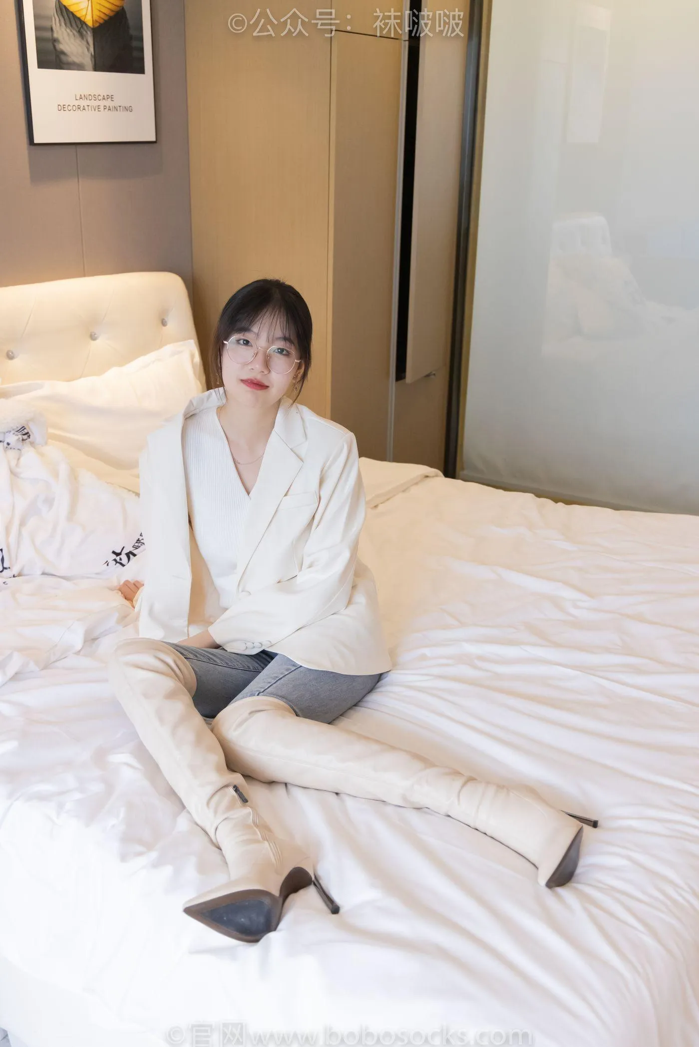 [BoBoSocks袜啵啵]NO.050 小甜豆-高跟长靴、白棉袜 [175P]插图1
